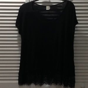 Soft cotton and lace top